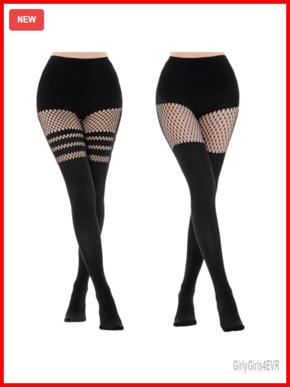 Faux Thigh High Tights Fishnet Over the Knee Stockings Goth